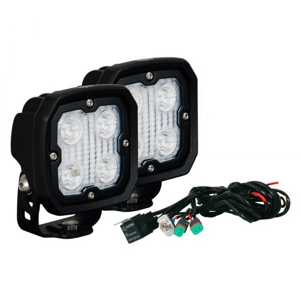 Vision X® - Duralux 4" 2x20W Square Narrow Beam LED Work Lights, Full Set