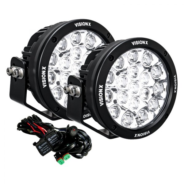 Vision X® - Cannon CG2 Multi 6.7" 2x126W Round Driving Beam LED Lights, Full Set