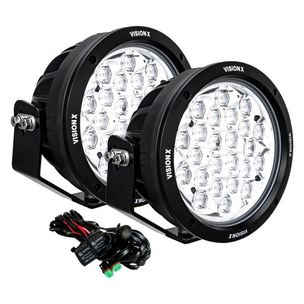 Vision X® - Cannon CG2 Multi 8.7" 2x168W Round Driving Beam LED Lights, Full Set
