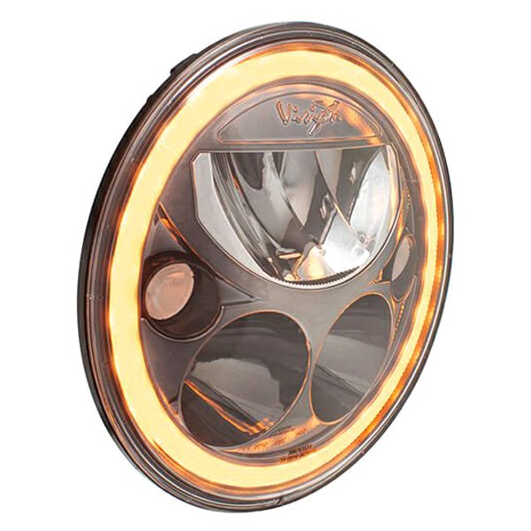 Vision X® - 7" Round Vortex Black/Chrome Halo LED Headlight