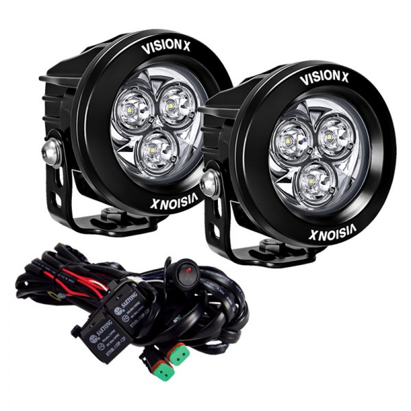 Vision X® - Cannon CG2 Multi 3.7" 2x21W Round Driving Beam LED Lights, Full Set