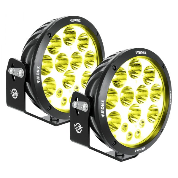Vision X® - Cannon ADV Selective Yellow 8.7" 2x140W Round Mixed Beam LED Lights with Halo