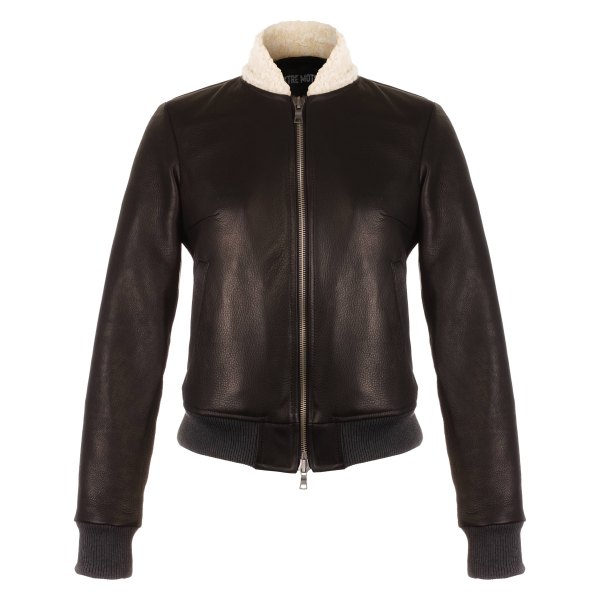 VKTRE® - Ladies Aviator Motorcycle Jacket (Medium, Black)