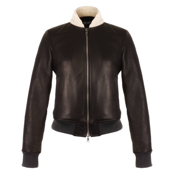 VKTRE® - Ladies Aviator Motorcycle Jacket (X-Large, Black)