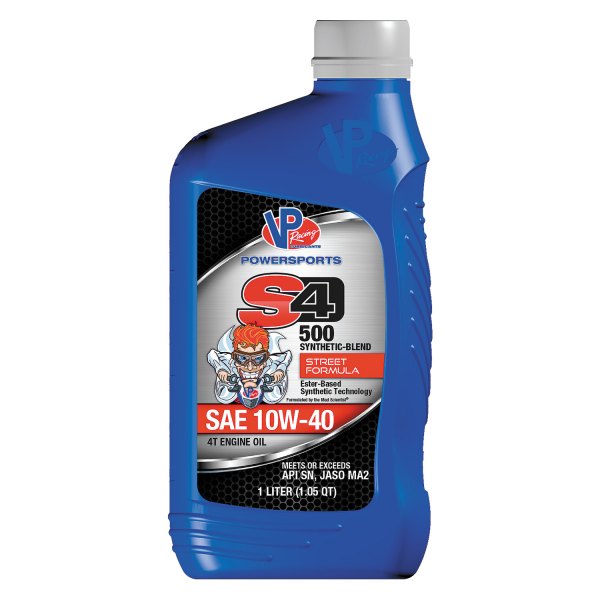 VP Racing Fuels® - S4-500 4T SAE 10W-40 Semi-Synthetic Engine Oil, 1 Liter