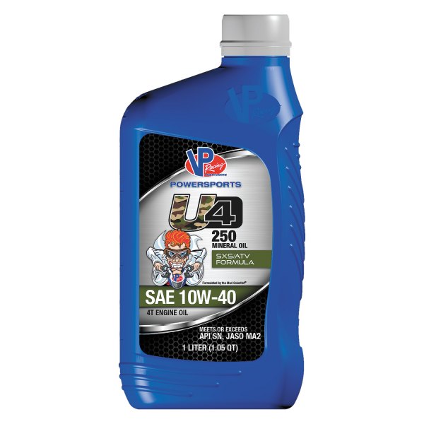 VP Racing Fuels® - U4-250 4T SAE 10W-40 Conventional Engine Oil, 1 Liter