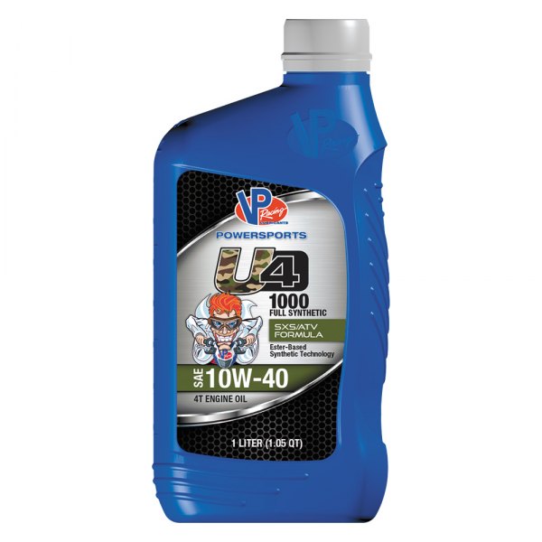 VP Racing Fuels® - U4-1000 4T SAE 10W-40 Full-Synthetic Engine Oil, 1 Liter
