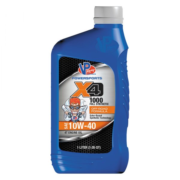 VP Racing Fuels® - X4-1000 4T SAE 10W-40 Full-Synthetic Engine Oil, 6 Gallons x 1 Box