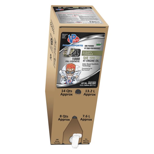 VP Racing Fuels® - X4-1000 4T SAE 10W-50 Full-Synthetic Engine Oil, 6 Gallons x 1 Box