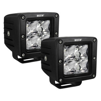 Westin® - HyperQ Stud Mount 3" 2x20W Square Flood Beam LED Lights