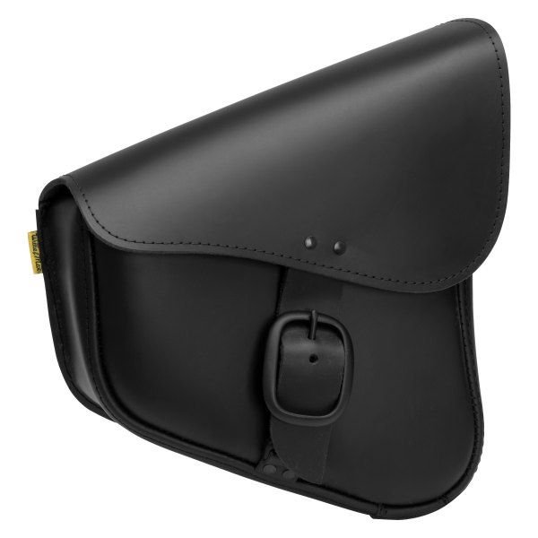 Willie & Max® - Dual Shock Leather Black Swingarm Bag