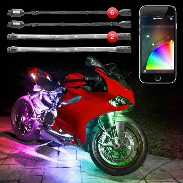 XKGlow® - XKchrome App Control Multicolor Motorcycle LED Underbody Kit