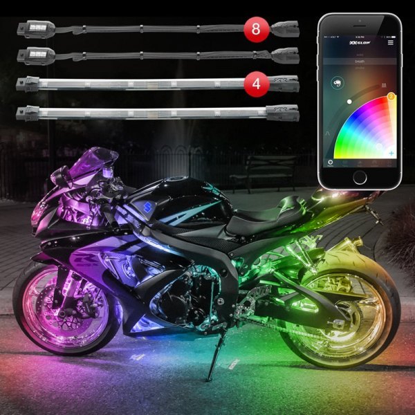XKGlow® - XKchrome App Control Multicolor Motorcycle LED Underbody Kit