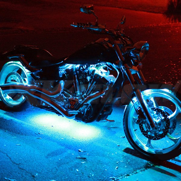 XKGLOW Green 8 Pods 2 Strips Motorcycle ATV Snowmobile LED Underglow Kit