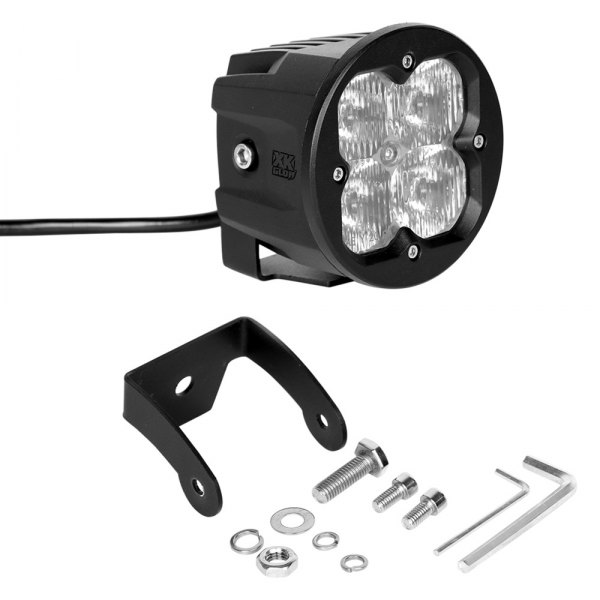 XKGlow® - XKChrome C3 Series 3" 20W Cube Driving Beam LED Light, with Round Front Plate, Full Set