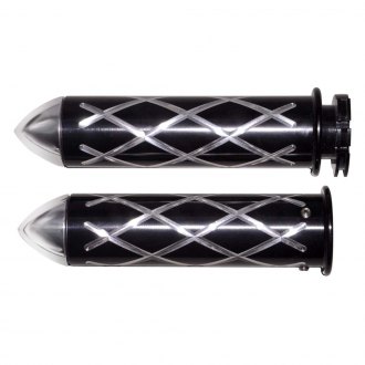 Yana Shiki A3256B Black Criss-Cross Style Curved Design Grip with Flat End Caps