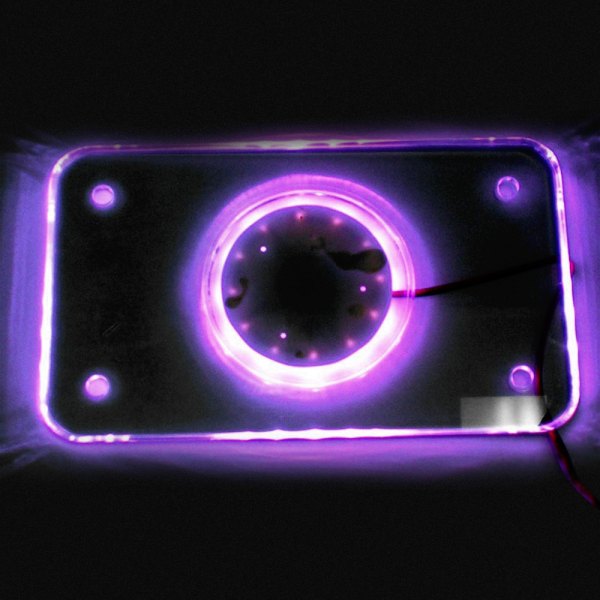 purple license plate light