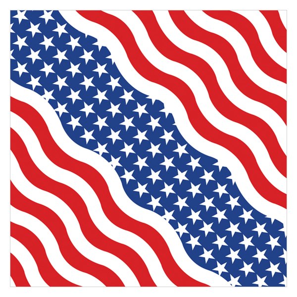 ZANheadgear® - Cotton Wavy American Flag Bandanna (22 X 22 IN, USA Wavy)