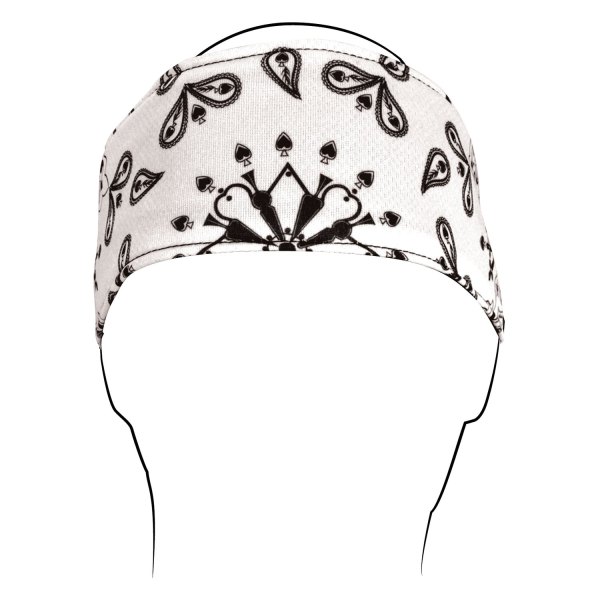 ZANheadgear® - Polyester White Paisley Polyester Headband (White Paisley)