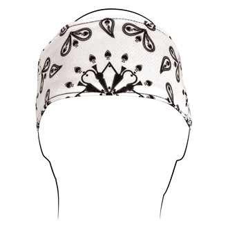 ZANheadgear® - Polyester White Paisley Polyester Headband
