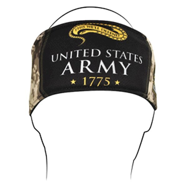 ZANheadgear® - Polyester Army Camo Logo Polyester Headband (USA Army/Camo Logo)