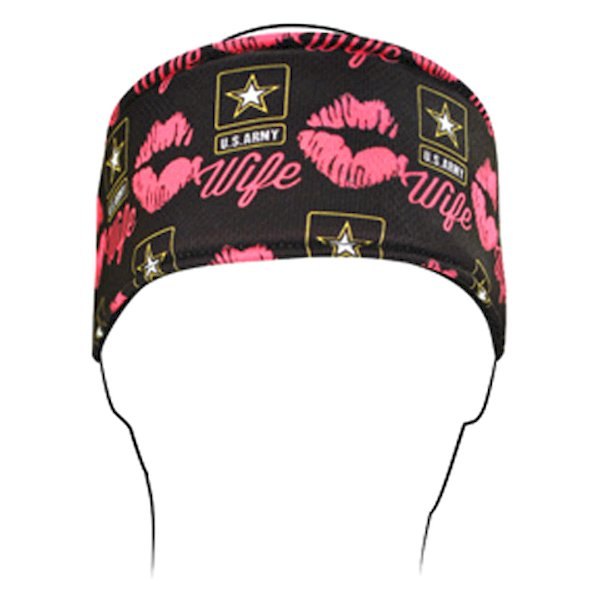 ZANheadgear® - Polyester Army Wife Kisses Polyester Headband (USA Army/Wife Kisses)