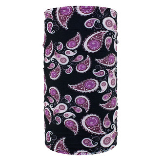 ZANheadgear® - Fleece-Lined Motley Tube Purple Paisley Neck Gaiter