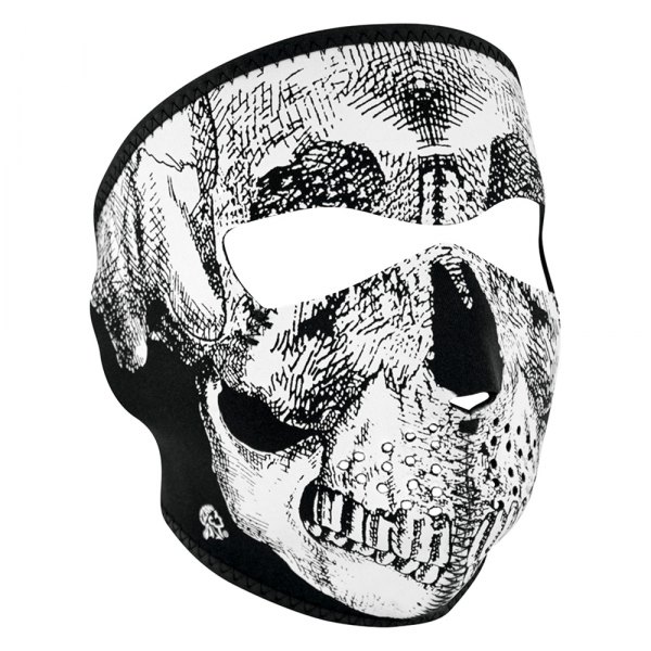 ZANheadgear® - Skull Glow Neoprene Full-Face Mask (Dark Black and White Skull design)