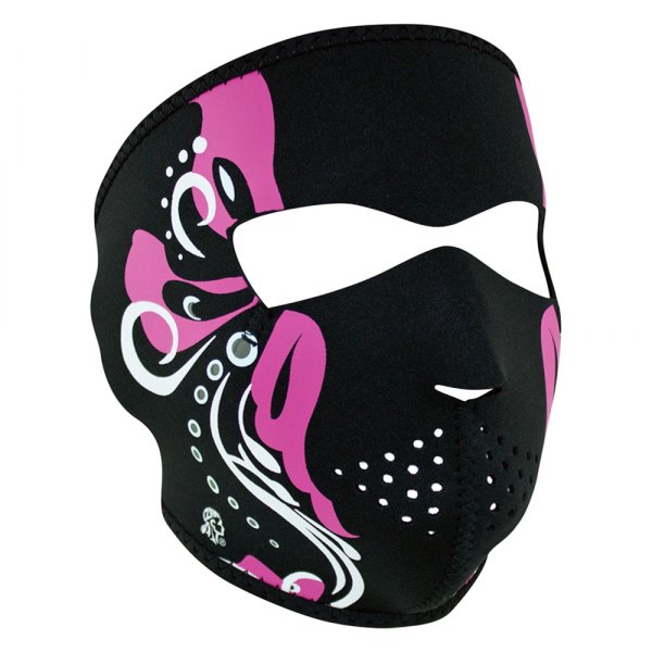 ZANheadgear® - Flowers Neoprene Full-Face Mask (Black/White/Pink)