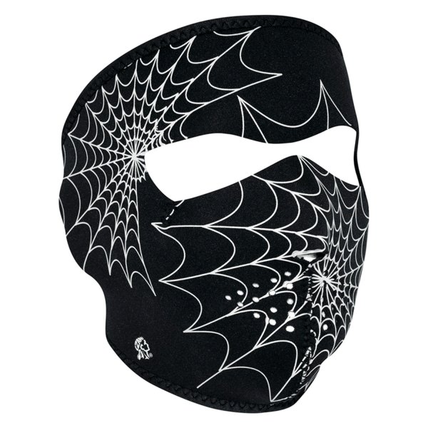 ZANheadgear® - Spider Web Glow Neoprene Full-Face Mask (Dark Spider Web design)