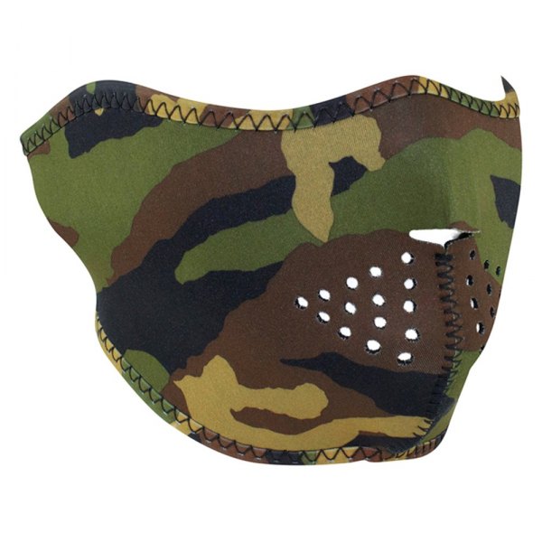 ZANheadgear® - Neoprene Woodland Camouflage Half-Face Mask (Woodland Camouflage)