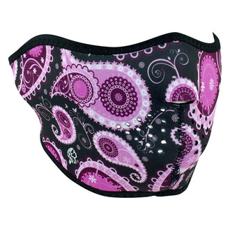 ZANheadgear® - Neoprene Purple Paisley Half-Face Mask