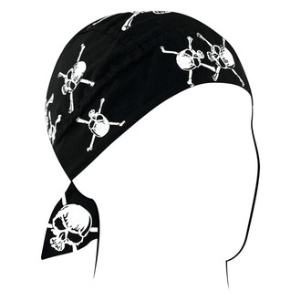ZANheadgear® - White Skull/Crossbones Flydanna