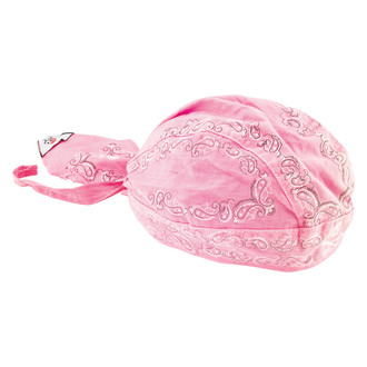 ZANheadgear® - Pink Skull Paisley Flydanna