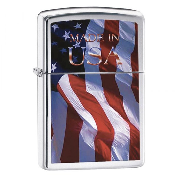 Zippo® - American Flag Brushed Chrome Lighter