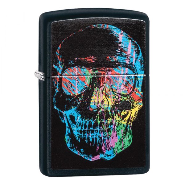 Zippo® - Colorful Skull Matte Black Lighter