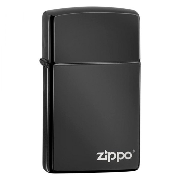 Zippo® - Slim™ High Polish Black Lighter with Zippo Logo