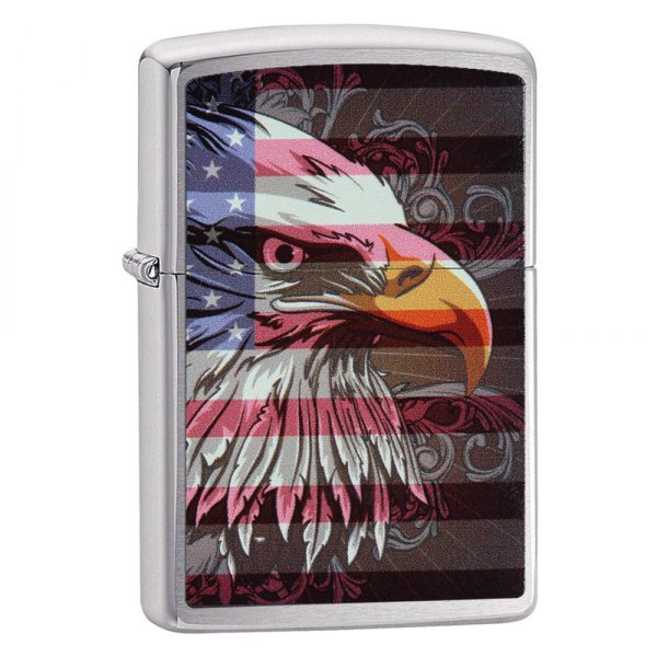 Zippo® - Eagle Flag Brushed Chrome Lighter