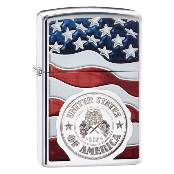 Zippo® - American Stamp on Flag Lighter