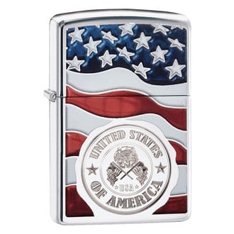 Zippo® - American Stamp on Flag Lighter