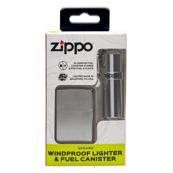 Zippo® - Chrome Lighter and Fuel Canister Combo Set